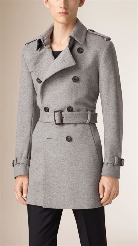 burberry wool trench coat grey|grey melange trench coat.